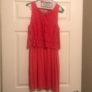 Orange rayon boho chic dress
